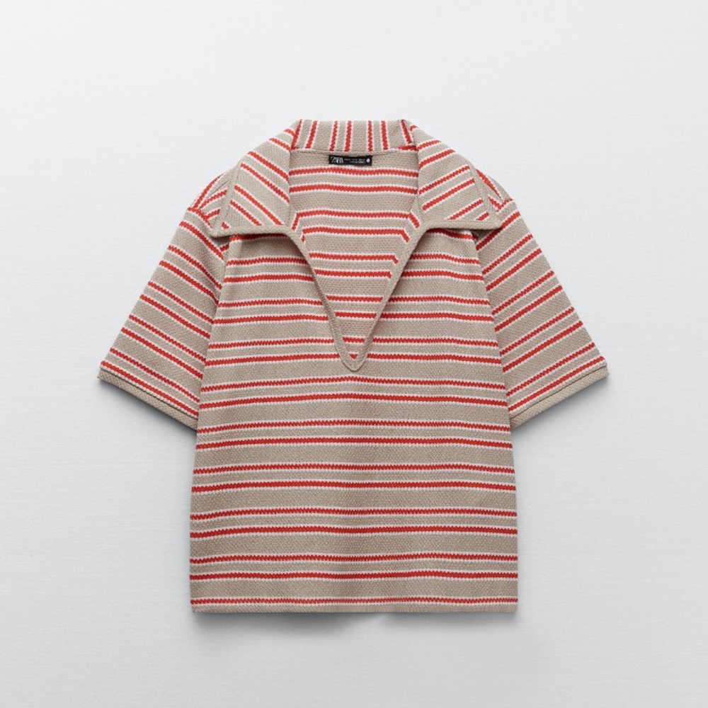 ZARA STRIPED POLO SHIRT NWT